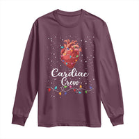 Christmas Cardiac Nurse Long Sleeve Shirt Cardiac Crew Anatomical Anatomy Xmas Heart With Lights