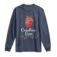 Christmas Cardiac Nurse Long Sleeve Shirt Cardiac Crew Anatomical Anatomy Xmas Heart With Lights