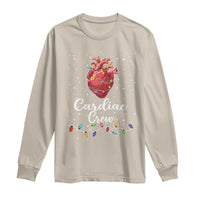 Christmas Cardiac Nurse Long Sleeve Shirt Cardiac Crew Anatomical Anatomy Xmas Heart With Lights
