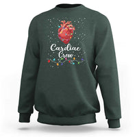 Christmas Cardiac Nurse Sweatshirt Cardiac Crew Anatomical Anatomy Xmas Heart With Lights - Wonder Print Shop