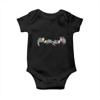 Opossum Christmas Baby Onesie Funny Wild Animals Xmas Lights