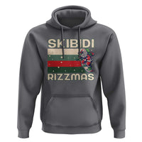 Funny Christmas Hoodie Skibidi Rizzmas Rizz Santa Clause Skating Board Xmas Retro Stripe