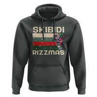 Funny Christmas Hoodie Skibidi Rizzmas Rizz Santa Clause Skating Board Xmas Retro Stripe