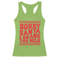 Christmas Baby Racerback Tank Top Sorry Santa I Drank The Milk Groovy