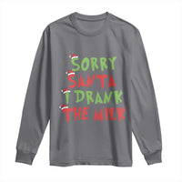 Christmas Baby Long Sleeve Shirt Sorry Santa I Drank The Milk Santa Hat