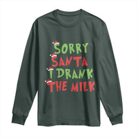 Christmas Baby Long Sleeve Shirt Sorry Santa I Drank The Milk Santa Hat