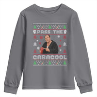 Pass The Gabagool Ugly Christmas Youth Sweatshirt Retro TV Show Funny - Wonder Print Shop