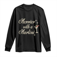 Merrier With a Martini Christmas Long Sleeve Shirt - Wonder Print Shop