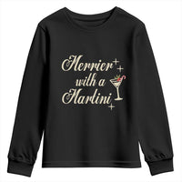 Merrier With a Martini Christmas Youth Sweatshirt - Wonder Print Shop