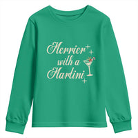 Merrier With a Martini Christmas Youth Sweatshirt - Wonder Print Shop