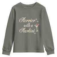 Merrier With a Martini Christmas Youth Sweatshirt - Wonder Print Shop