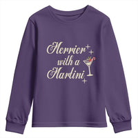 Merrier With a Martini Christmas Youth Sweatshirt - Wonder Print Shop