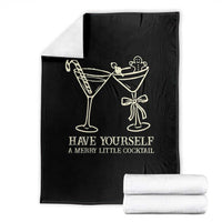 Christmas Cocktail Throw Blanket Merry Little Cocktail Espresso Martini - Wonder Print Shop