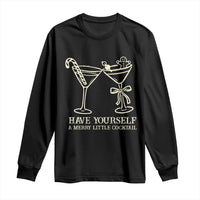 Christmas Cocktail Long Sleeve Shirt Merry Little Cocktail Espresso Martini - Wonder Print Shop