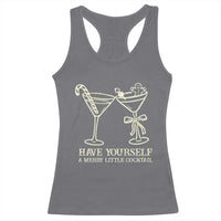 Christmas Cocktail Racerback Tank Top Merry Little Cocktail Espresso Martini - Wonder Print Shop