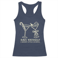 Christmas Cocktail Racerback Tank Top Merry Little Cocktail Espresso Martini - Wonder Print Shop