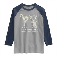 Christmas Cocktail Raglan Shirt Merry Little Cocktail Espresso Martini - Wonder Print Shop