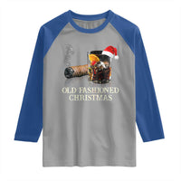 Old Fashioned Cocktail Christmas Raglan Shirt Funny Bourbon Cocktail Drink - Wonder Print Shop