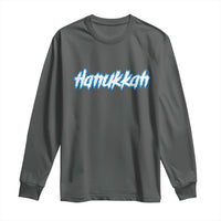 Hanukkah Heavy Metal Long Sleeve Shirt Jewish Menorah Dreidel - Wonder Print Shop