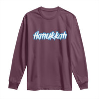 Hanukkah Heavy Metal Long Sleeve Shirt Jewish Menorah Dreidel - Wonder Print Shop