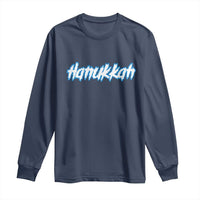 Hanukkah Heavy Metal Long Sleeve Shirt Jewish Menorah Dreidel - Wonder Print Shop