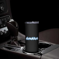 Hanukkah Heavy Metal Skinny Tumbler Jewish Menorah Dreidel - Wonder Print Shop