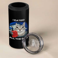 Sarcastic Cat Meme 4 in 1 Can Cooler Tumbler Funny Retro I Eated All The Gas Gen Z Humor - Wonder Print Shop