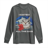 Sarcastic Cat Meme Long Sleeve Shirt Funny Retro I Eated All The Gas Gen Z Humor - Wonder Print Shop