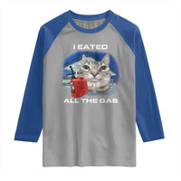 Sarcastic Cat Meme Raglan Shirt Funny Retro I Eated All The Gas Gen Z Humor - Wonder Print Shop