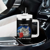 Sarcastic Cat Meme Tumbler With Handle Funny Retro I Eated All The Gas Gen Z Humor - Wonder Print Shop