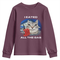 Sarcastic Cat Meme Youth Sweatshirt Funny Retro I Eated All The Gas Gen Z Humor - Wonder Print Shop
