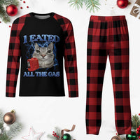 Sarcastic Cat Meme Plaid Pajama Set I Eated All The Gas Gen Z Humor Bootleg - Wonder Print Shop