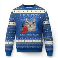 Sarcastic Cat Meme Hanukkah Ugly Sweater I Eated All The Gas Gen Z Humor Bootleg - Wonder Print Shop