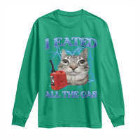 Sarcastic Cat Meme Long Sleeve Shirt I Eated All The Gas Gen Z Humor Bootleg - Wonder Print Shop