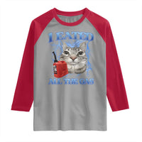 Sarcastic Cat Meme Raglan Shirt I Eated All The Gas Gen Z Humor Bootleg - Wonder Print Shop