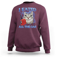 Sarcastic Cat Meme Sweatshirt I Eated All The Gas Gen Z Humor Bootleg - Wonder Print Shop
