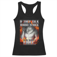 Funny Alpha Wolf Racerback Tank Top Meme If They Talk Behind Your Back Fart Bootleg - Wonder Print Shop