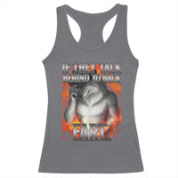 Funny Alpha Wolf Racerback Tank Top Meme If They Talk Behind Your Back Fart Bootleg - Wonder Print Shop