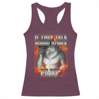 Funny Alpha Wolf Racerback Tank Top Meme If They Talk Behind Your Back Fart Bootleg - Wonder Print Shop