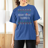 Soon To Be Merry'd Christmas T Shirt For Women Engaged Couple Matching - Wonder Print Shop