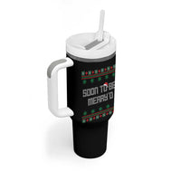 Soon To Be Merry'd Christmas Tumbler With Handle Engaged Couple Matching - Wonder Print Shop
