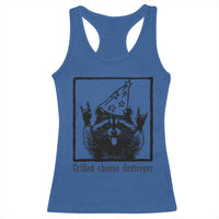 Vintage Raccoon Racerback Tank Top Retro Silly Trash Panda Meme - Wonder Print Shop
