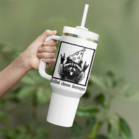 Vintage Raccoon Tumbler With Handle Retro Silly Trash Panda Meme - Wonder Print Shop