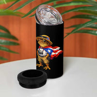 Coqui Frog Puerto Rico Flag 4 in 1 Can Cooler Tumbler Puerto Rican Taino Boricua Vibes