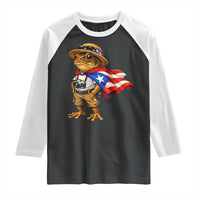 Coqui Frog Puerto Rico Flag Raglan Shirt Puerto Rican Taino Boricua Vibes