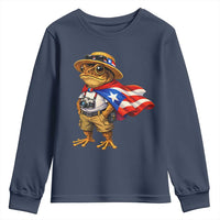 Coqui Frog Puerto Rico Flag Youth Sweatshirt Puerto Rican Taino Boricua Vibes