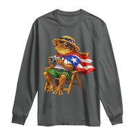 Funny Coqui Frog Puerto Rico Flag Long Sleeve Shirt Puerto Rican Taino Boricua Hispanic