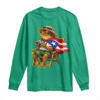 Funny Coqui Frog Puerto Rico Flag Long Sleeve Shirt Puerto Rican Taino Boricua Hispanic