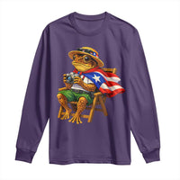 Funny Coqui Frog Puerto Rico Flag Long Sleeve Shirt Puerto Rican Taino Boricua Hispanic