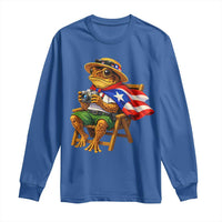 Funny Coqui Frog Puerto Rico Flag Long Sleeve Shirt Puerto Rican Taino Boricua Hispanic